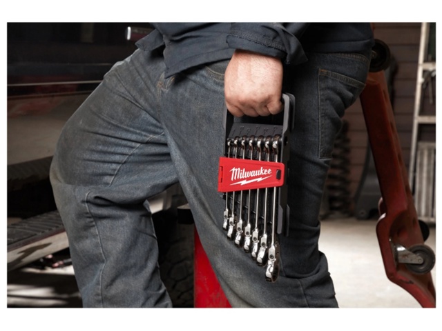 Set metrico chiavi combinate a cricchetto snodate maxbite - 7 pezzi