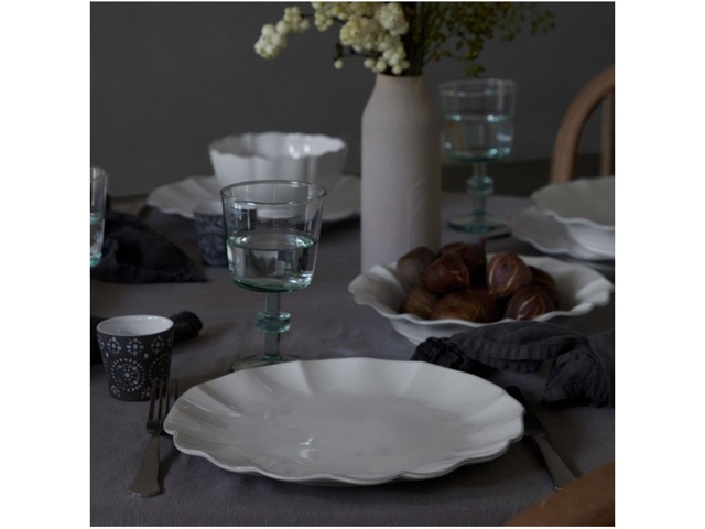 Rosa bianco, piatto piano ø 28 cm