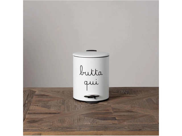 Pattumiera butta qui bianco 5 lt