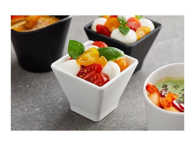 Coppetta finger food in melamina nera, 6,5x6,5x5,5 cm