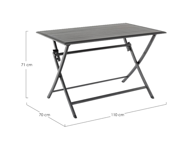 Tavolo pieghevole elin 110x70 antracite lh32