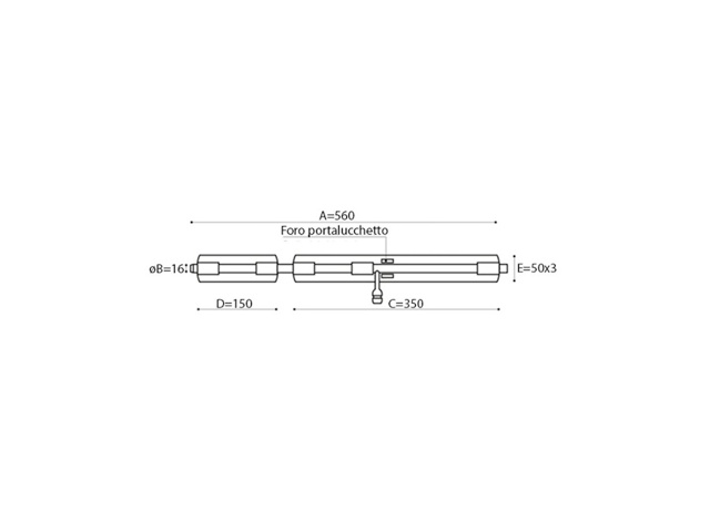 Catenaccio orizzontale 560mm a saldare - 50