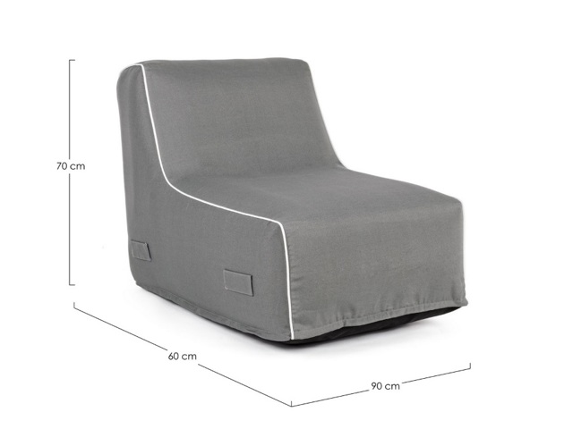 Chaise longue rihanna gonfiabile grigio