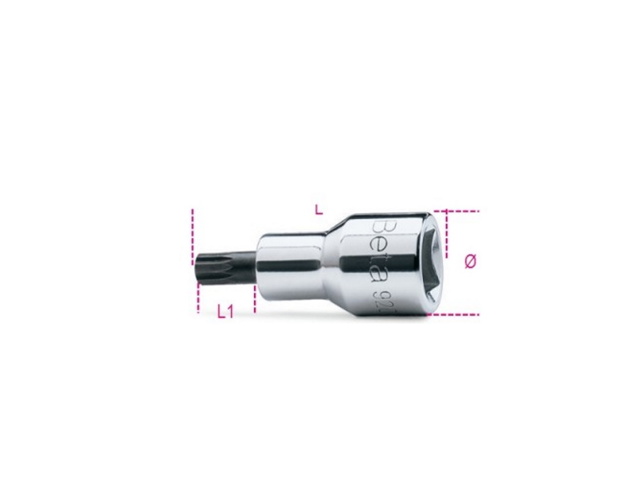 Chiavi a bussola maschio per viti con impronta xzn, con attacco quadro femmina 1/2" cromate - inserti bruniti - art. 920xzn