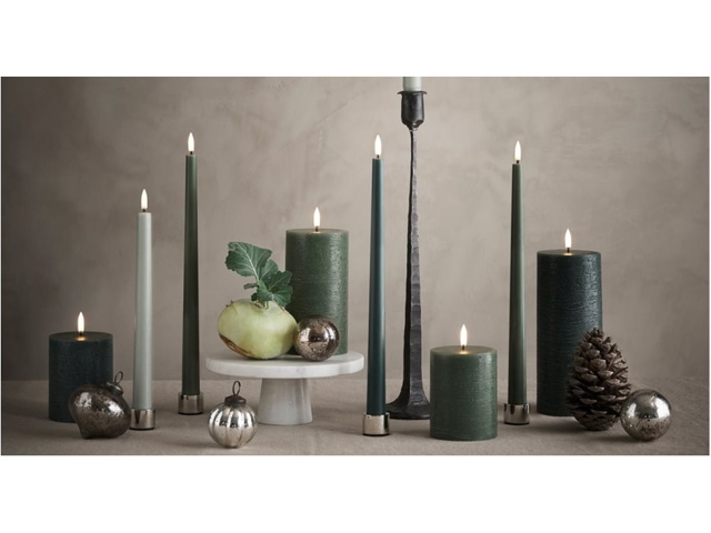 Rustic, candela a colonna, pine green, 7,8x20,3 cm