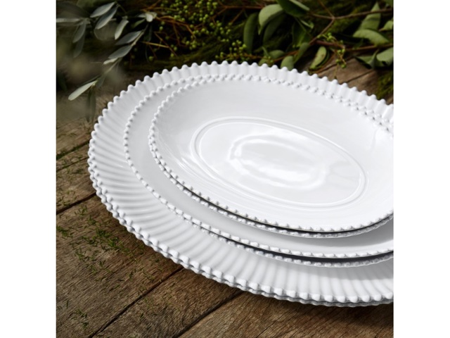 Pearl white, piatto ovale 40 cm