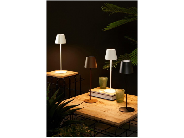 Lampada da tavolo a led etna marrone, h. 38 cm