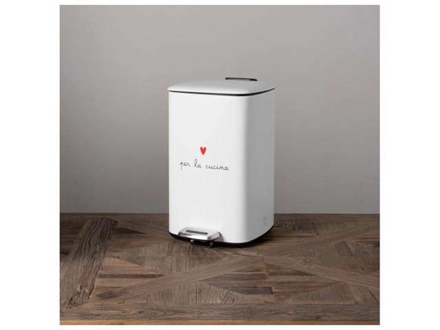 Pattumiera per la cucina bianca 20 lt