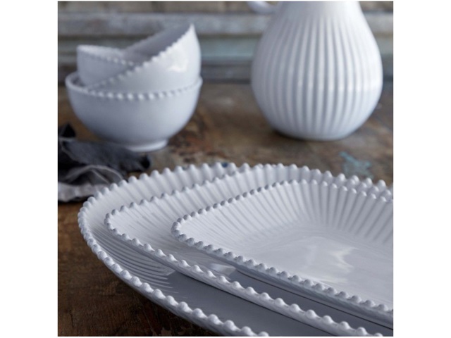 Pearl white, vassoio rettangolare 40 cm