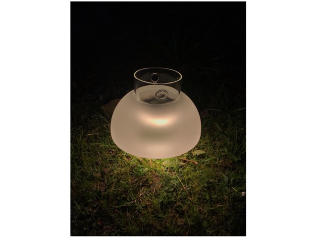 Overnight, lampada da tavolo led wireless ø 22 cm trasparente/sabbiato