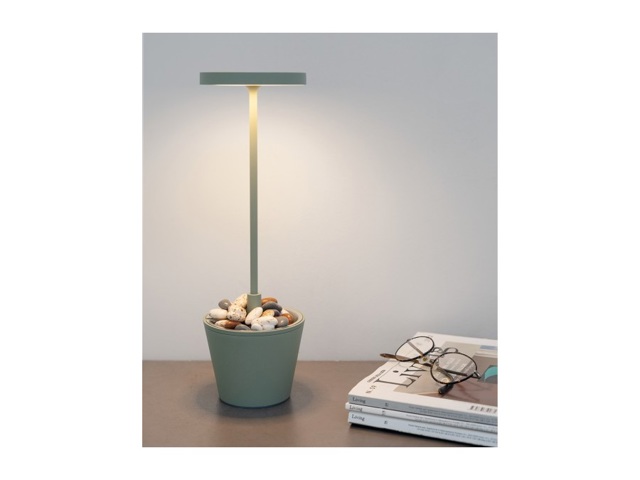 Poldina reverso pro, lampada da tavolo ricaricabile - salvia