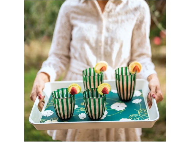 Fusion, vassoio rettangolare con manici