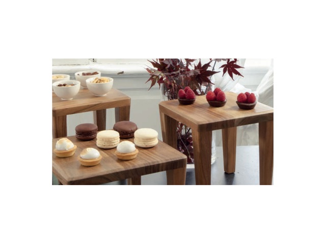 Life, alzata quadrata in legno 25x25 cm