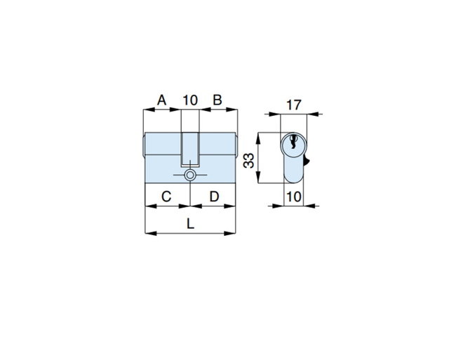 Cilindro doppio 23x10x27 mm