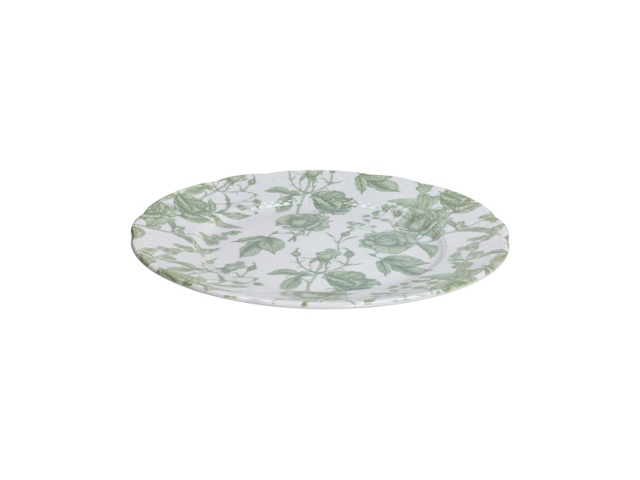 Vecchio vienna, piatto piano green roses in porcellana - 31 cm