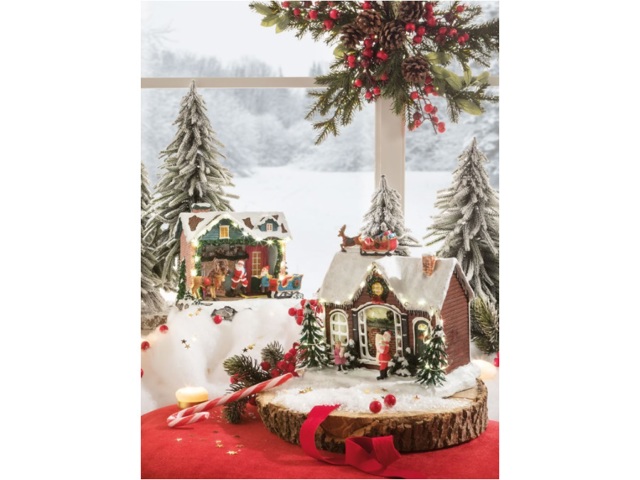 Foresta del nord, boschetto con neve 3 alberi ø 27x47h cm