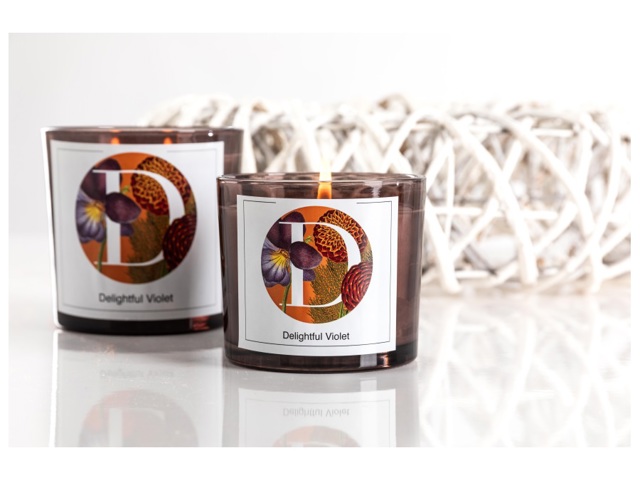 Elementi, candela 200 gr. delightful violet - d