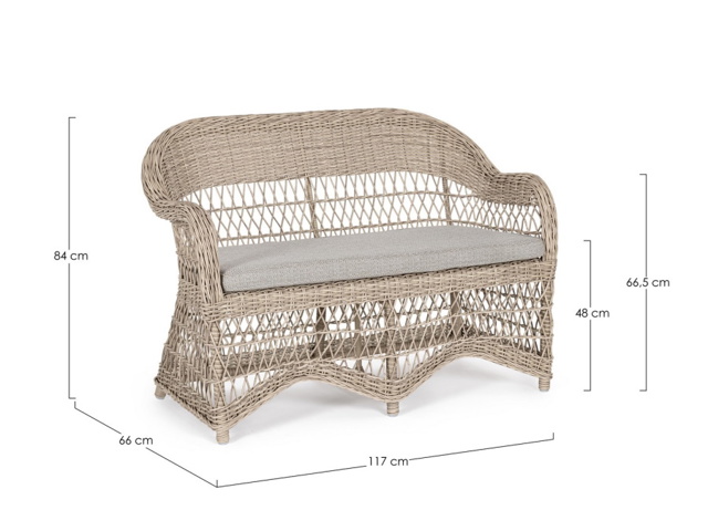 Divano 2 posti con cuscino jupiter