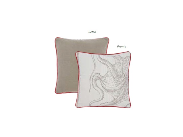 Marina, cuscino living 40x40 con interno - bordo rosso