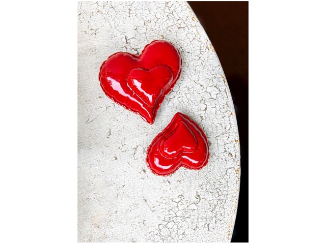 Nonmisgonfio, cuore rosso m in ceramica - 14,5x14x6h cm
