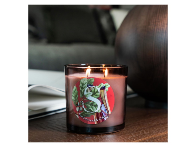 Elementi, candela 350 gr. sandalwood & oak - s