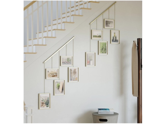 Exhibit, set di 5 cornici per quadri da parete ottone