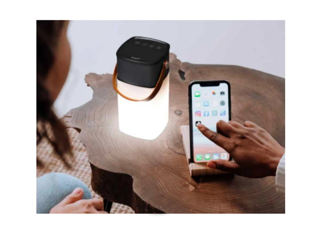 Lampada speaker wireless con luce a led, nero
