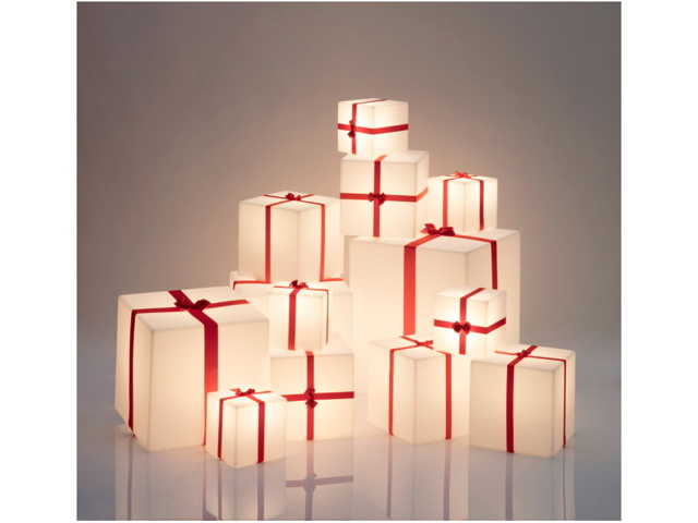 Merry cubo, lampada da tavolo, 30x30 cm, bianco