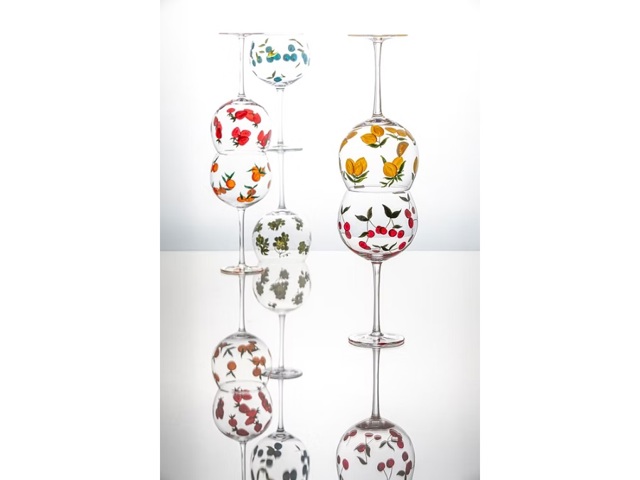 Frutta fresca, set 2 calici arancia 600 ml