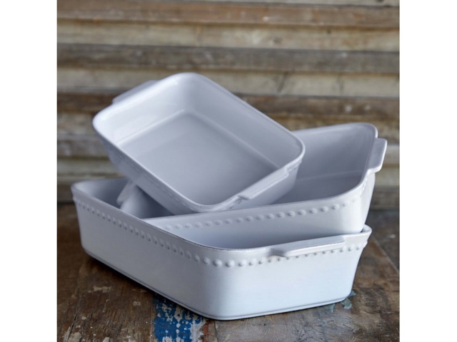 Pearl white, pirofila rettangolare 33 cm