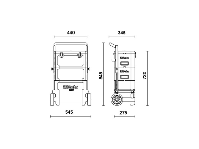 Trolley portautensili a 3 moduli sovrapponibili