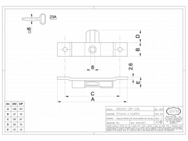 Chiave per tavellino, 23/a