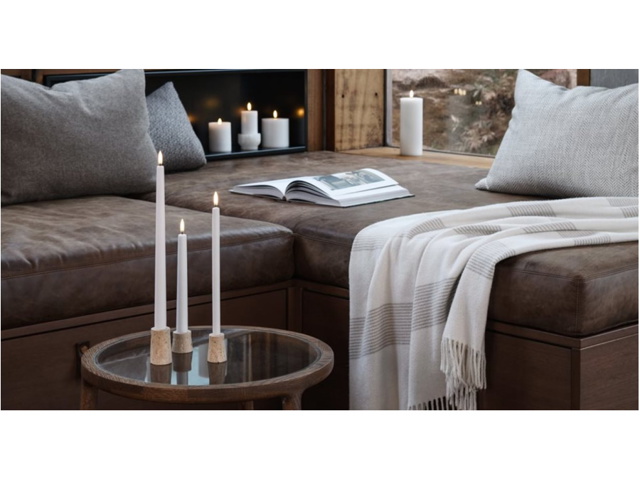 Smooth, set 2 candele coniche, carmine red, 2,3x25 cm