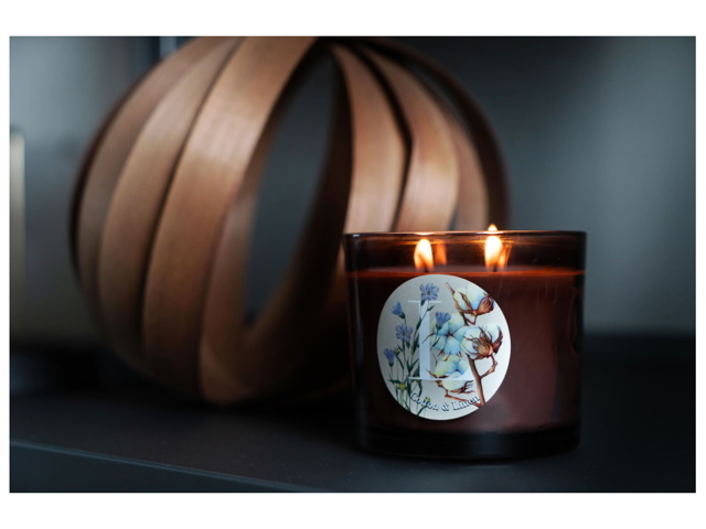 Elementi, candela 350 gr. cotton & linen - l