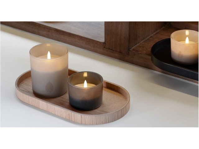 Glass candels, candela in vetro, vanilla, 9,2x10,2 cm