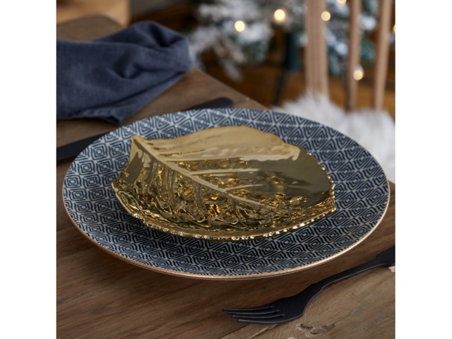 Riviera oro, piatto foglia 22 cm