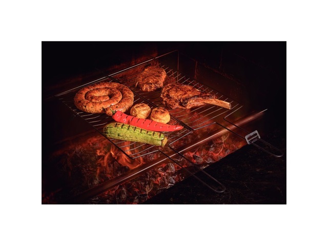 Griglia nera in acciaio al carbonio nitrocarburato 72x22 cm