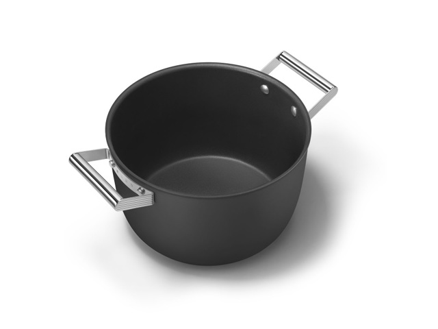 Casseruola antiaderente 2 manici con coperchio ø 26 cm, nero