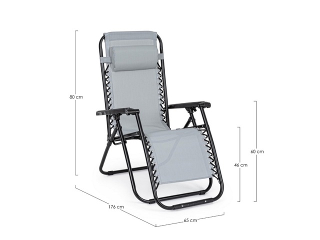 Sedia sdraio morgan grigio chiaro