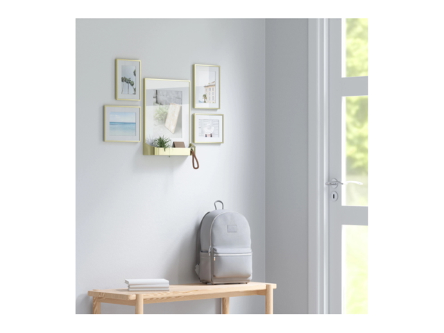 Matinee gallery, set di 5 cornici ottone opaco