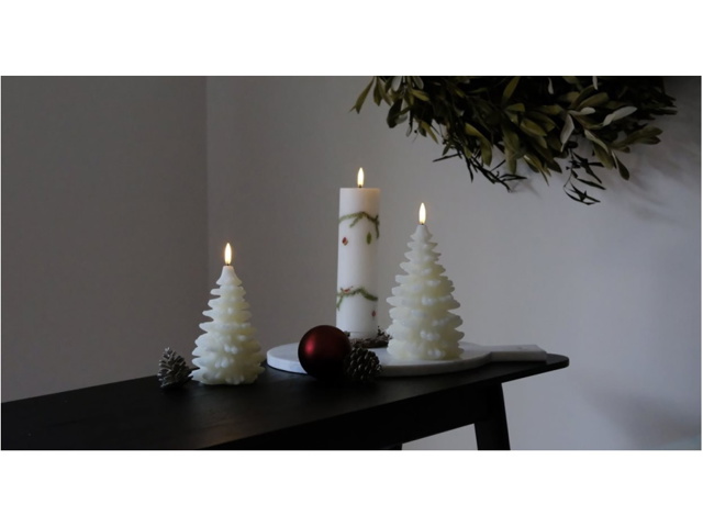 Smooth, candela a colonna, natale, bianco, 5,8x22 cm