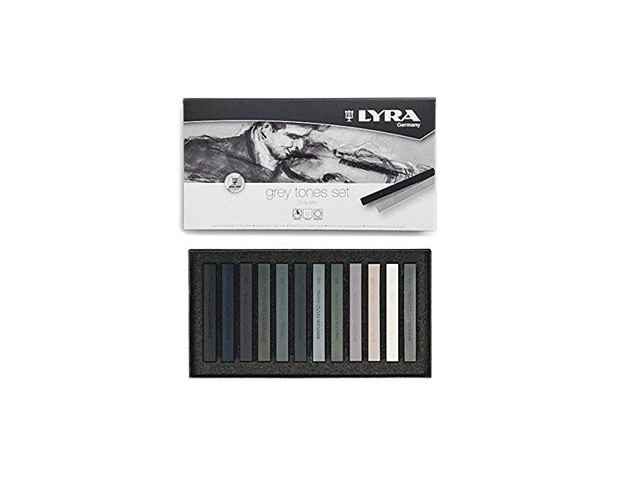 Pastelli lyra grey tones - set di 12 pastelli in tonalità di grigio