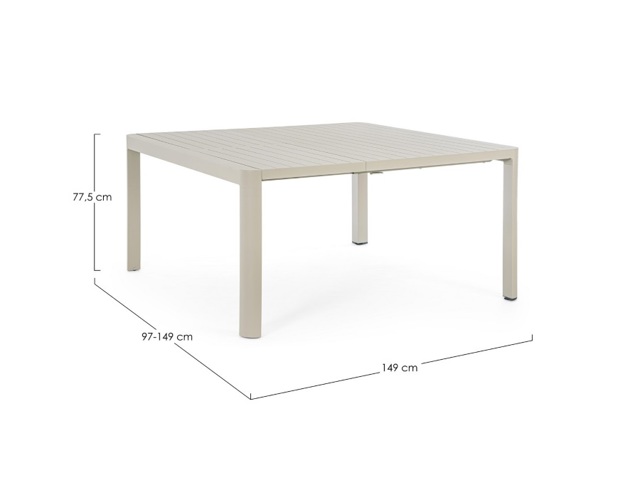 Tavolo allungabile kiplin 149x97/149 rastin